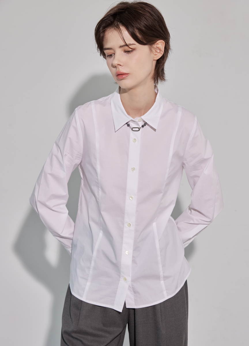 棉質收腰設計襯衫